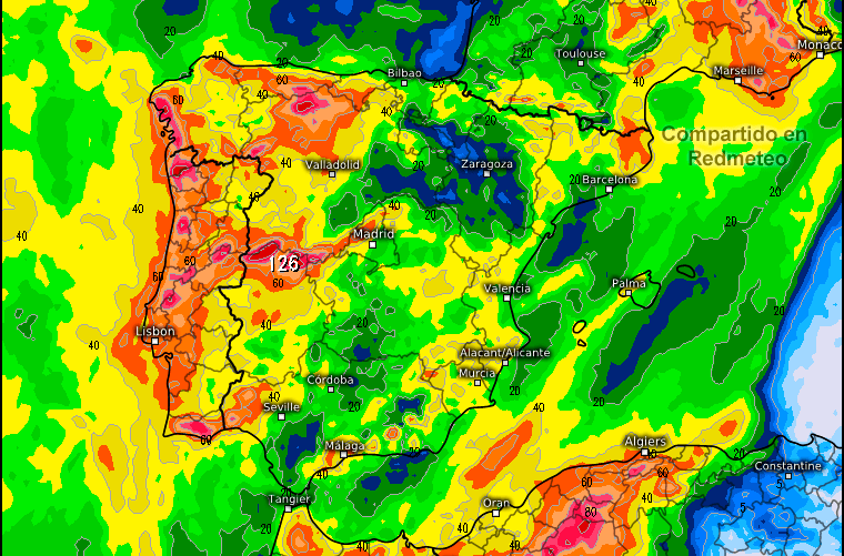 Mapa acumulados precipitación